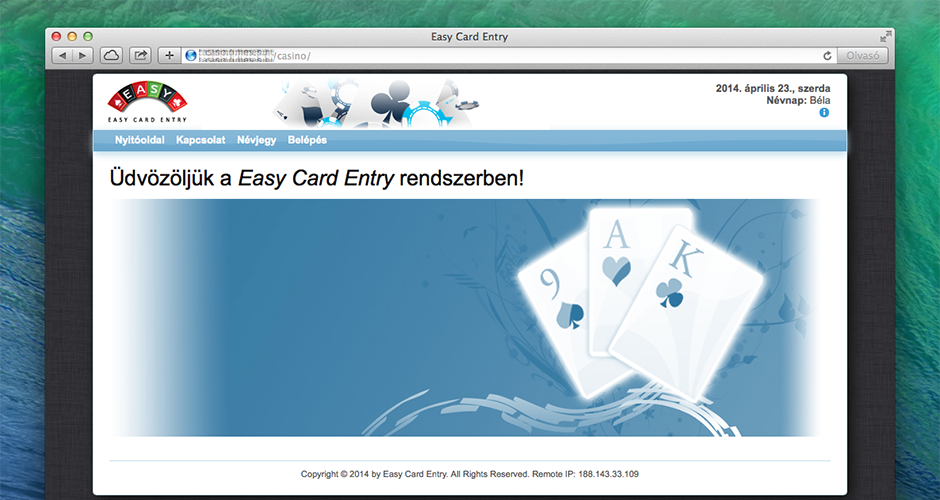Easy Card Entry